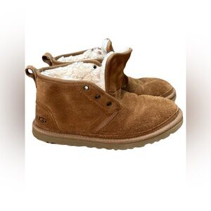 UGG Neumel Chukka Boots Chestnut Brown Suede Lace Up Men’s Size 6 Wool Lined